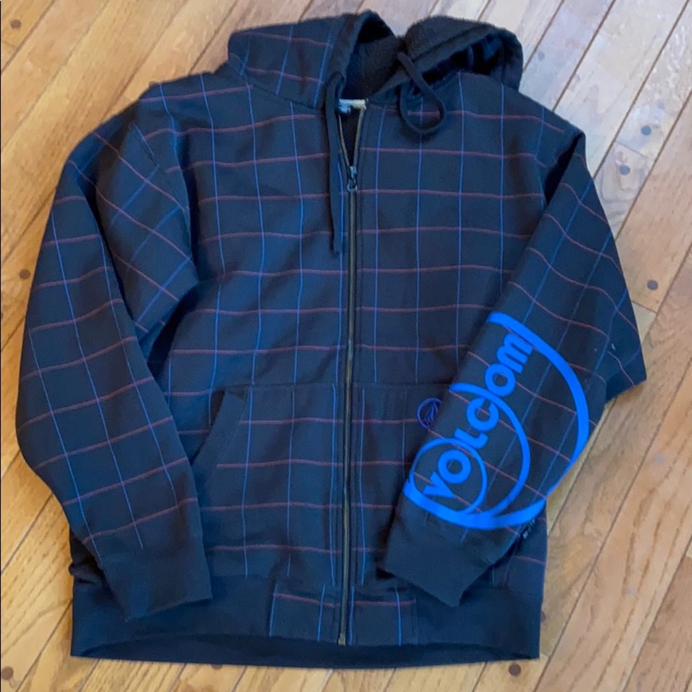 Volcom fleece lined zip up hoodie